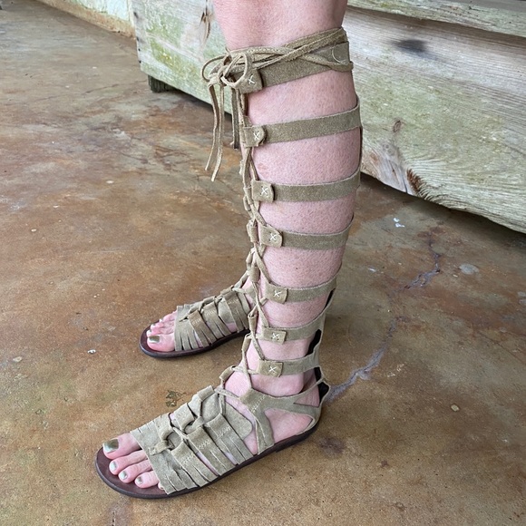 Free People Gladiator Sandals Tan Strappy Sandals - Picture 5 of 12